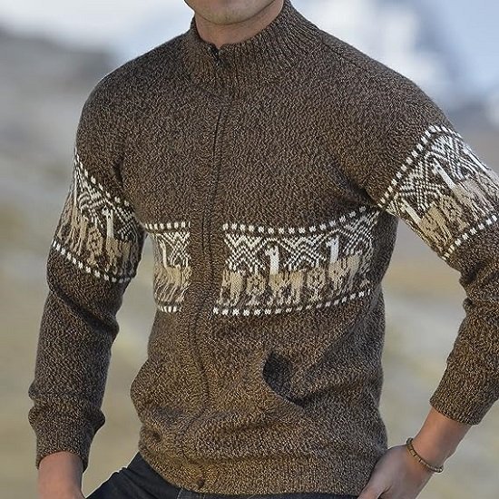 Mens Wool Sweater Wool Cardigan for Men